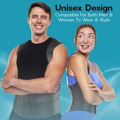 Posture Corrector for Women and Men, Back Brace, Shoulder Free Size, Black