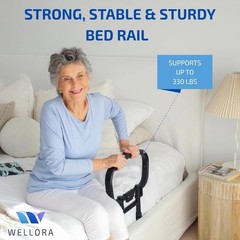 Sturdy Bed Rails Elderly Adults Safety Foldable Adjustable Supports up to 330…