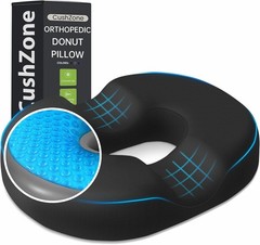 Donut Pillow for Tailbone Pain, Hemorrhoids – Cooling Gel Memory Foam Chair Seat