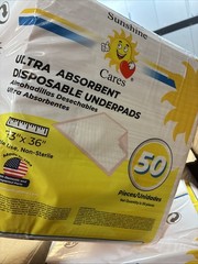 Sunshine Cares Ultra Absorbent Disposable Underpads 23″x36″ Case Of 150