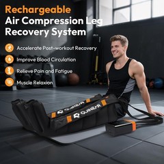 QUINEAR Air Compression Leg Recovery System Rechargeable Cordless Device, Large