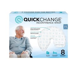 QuickChange Male Maximum Absorbency Incontinence Wrap, One-Size, 8 Count