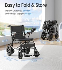 Electric Wheelchair 15 Mile Range Foldable 500W Motor All Terrain Adult