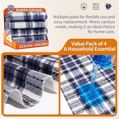 Waterproof Chair Pad, Washable & Reusable – 18″ x 16″ | 4 Pack Dark Blue