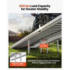 Uimoso 10FT Portable Aluminum Folding Ramp for Wheelchairs, Non-Slip 800lbs Load