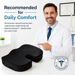 Memory Foam Seat Cushion with Removable Cover – Perfect for Long Hours