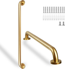 Shower Grab Bar, 2 Pack 32 Inch Gold Bathroom Safety Bar, 1.25″ Diameter 304 Sta