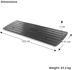 Car Driveway Curb Ramp – Heavy Duty Rubber Threshold Ramp – Also for Loading Doc