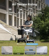 4 Wheel Folding Mobility Scooter Power Wheel Chairs Electric Device For Seniors