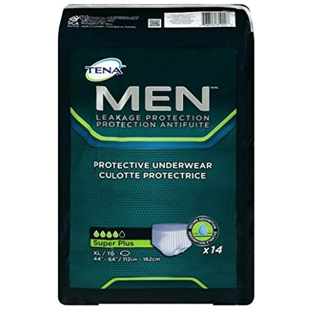 TENA Men Protective Underwear, Super Plus, XL 44 – 64 Inch Case of 56 #81920