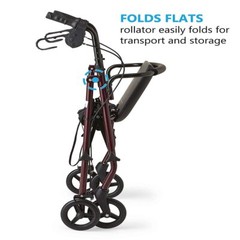 4 Wheel Rollator Rolling Walker with Padded Seat Storage Basket Hand Brake 350lb