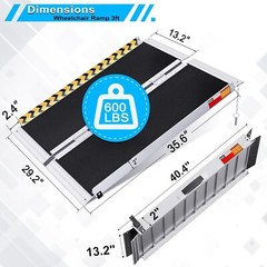 2-10 ft Aluminum Multi-Folding Wheelchair Scooter Mobility Ramp Portable 600 LB