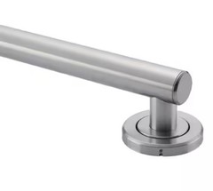 Glacier Dorind 9 In. X 1 1/4 In. Decorative Grab Bar in Brushed Stainless Steel