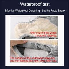 Cotton Incontinence Cloth Diaper Pants urine Leak-Proof for Women High Waisted