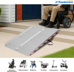 5FT Aluminum Wheelchair Ramp, 1000 LBS Capacity, Non-Slip & Portable