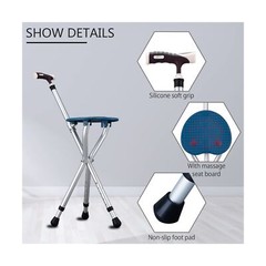 Yayayo Hold 440 lbs Folding Canes with Seat Walking Stick Height Adjustment C…