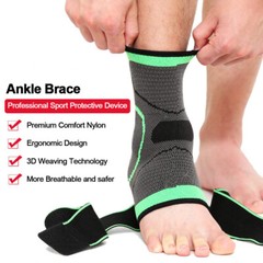Ankle Brace Support Compression Sleeve Sprained Foot Tendon Pain Relief Wrap Gym
