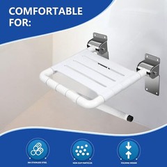 Folding Shower Seat Wall Mounted Shower Bench 550LB Load Bearing Shower Chair