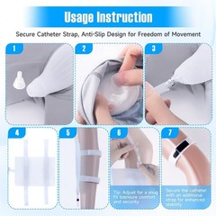 Male External Catheter w/ 1000ml Urine Bag Anti-Slip Straps Reusable