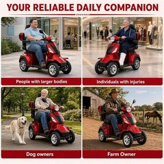 HS4W-A2R All Terrain Electric Scooter 1000W 60V Duty Mobility Scooter 700LBS Max