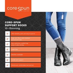 Core-Spun 10-15mmHg Medical Light Graduated Knee High 10-15 mmHg, White