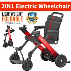 2in1 Foldable Electric Wheelchair 400W Intelligent Powerchair Rollator 300lbs