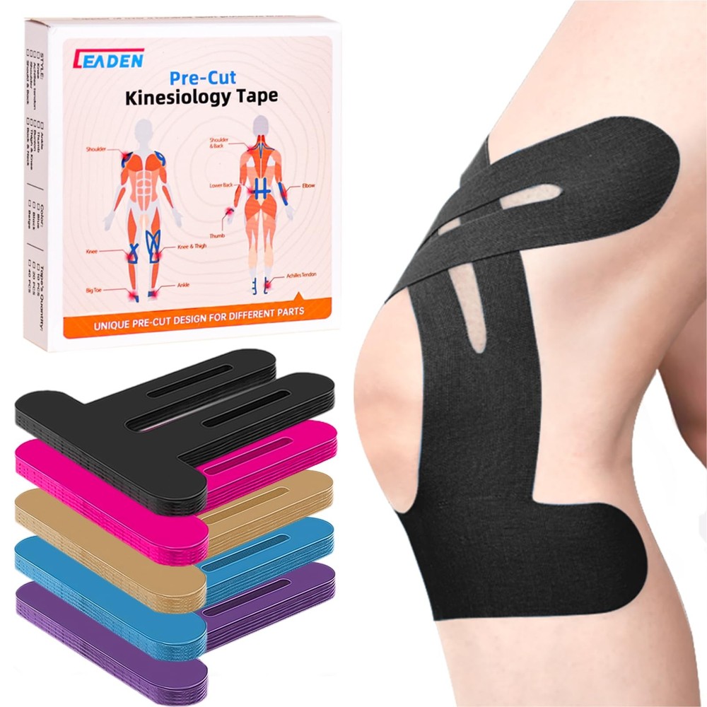 IEADEN Precut Kinesiology Tape for Knees, 20 Pcs – Knee Support & Stability,