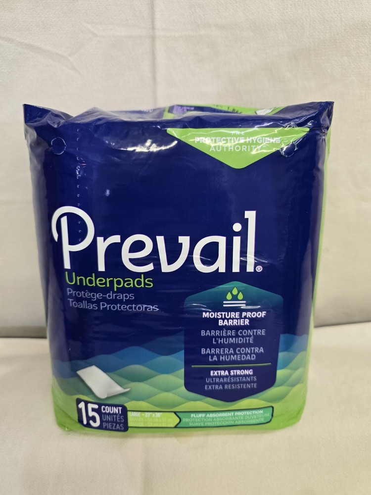 NEW Prevail Underpads 15 count 23X36″ Large Extra Strong Moisture Proof Barrier
