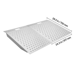 Aluminum Wheelchair Threshold Ramp 29.5×24.3Inch 750LBS Non-Slip