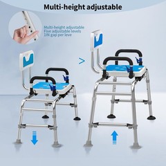 Uimoso Sliding Tub Transfer Bench Shower Chair w/ 360 Degree Swivel Seat 400LBS