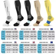 NEENCA 1 Pair Compression Socks Athletic Calf Socks Small/Med New Unisex Black