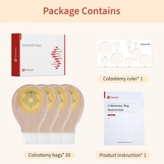 20PK Kids Colostomy Bag Skin-Friendly One-Piece Ostomy Bags for Kids Cut-to-Fit