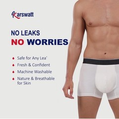 Karswatt Absorbent Cotton Urinary Incontinence Underwear X 2 Men Sz 3XL NWT