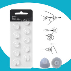 For Oticon Hearing Aid Supplies,Double Vent 8Mm/20Pcs,Hearing Aid Domes