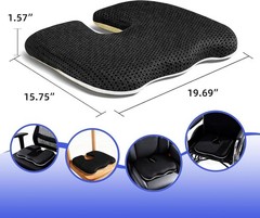 Compact Breathable Seat Cushion: U-Shape Design for Office, Car, and Gaming Use