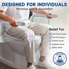 Heavy Duty Toilet Safety Rail (480 LB) – Armrest Hand Rail for Elderly, Pregnant