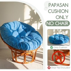 HIGOGOGO Papasan Chair Cushion with Corduroy Cover (Without 48inch, Navy