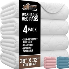 Washable Underpads, 36×32 4 Pack Waterproof Reusable Heavy Absorbency Inconti…