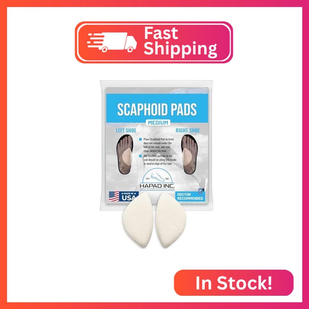 HAPAD Scaphoid Pads for Men & Women, Medium (Pack of 1) – Adhesive Backing, Flat