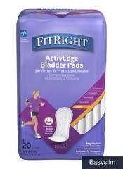Incontinence Pads Light Absorbency Contoured 3.5 x 9 Inch 20 Count