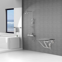 Folding Shower Seat & Chair Wall Mounted for Adults, Fold down Shower Bench & St