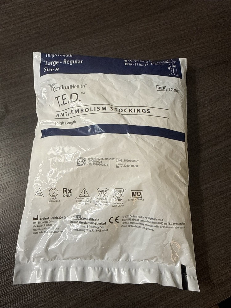 Pair of T.E.D. Anti-Embolism Stockings Thigh Length Large Regular Size H