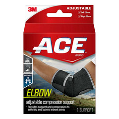 ACE Brand Adjustable Compression Elbow Support, Moderate Support for Weak, Sore