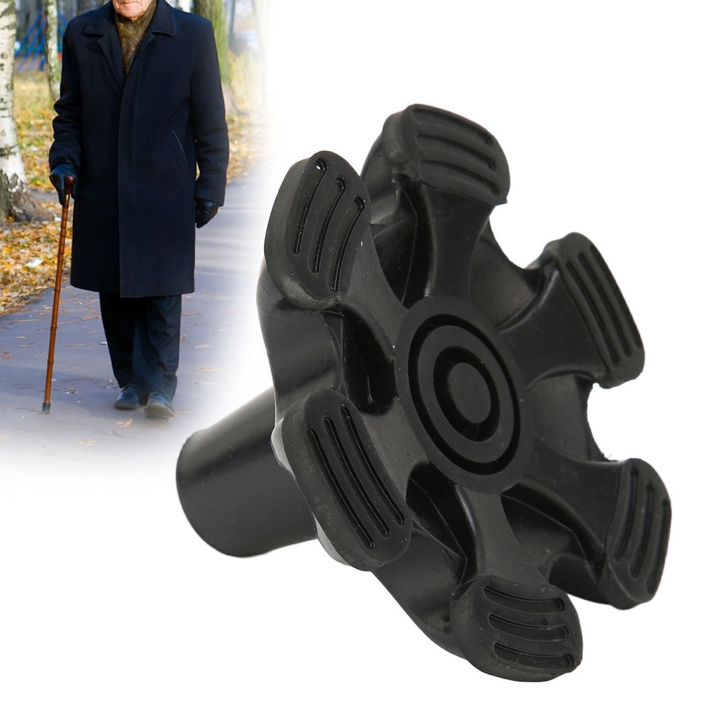Cane Tips 6 Pillar Design Nonslip Rubber 19mm Crutch Tips with for Walking Stick