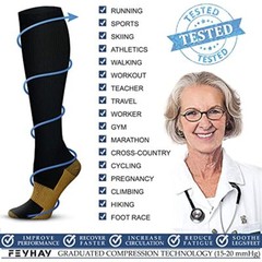 Copper Compression Socks 15-20mmHg Best for Men Women Running Athletic Medical @