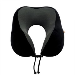 Makimoo Memory Foam Travel Pillow, Neck Pillow with 360-Degree Head Black