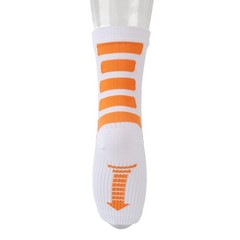 White and Orange Sports Heel Socks Ankle Protection Foot Sleeve Support WT