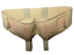 Double Inguinal Hernia Belt Support Truss Groin Strap Removable Pads Beige M }