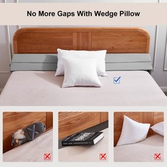 EUHAMS Queen Size Bed Wedge Pillow – Queen(10 in x6 x60 in-Big), Grey