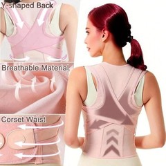 Pink Back Brace Posture Corrector for Women – Adjustable